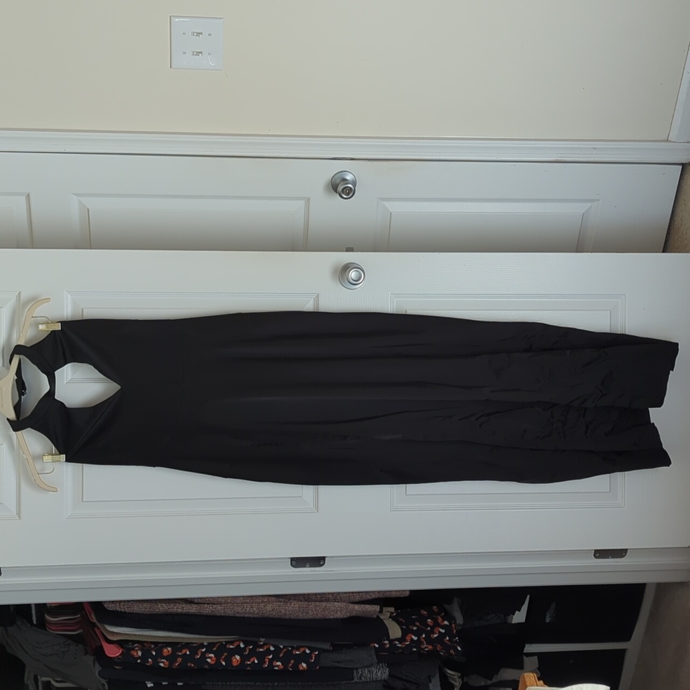 Formal black gown back slit